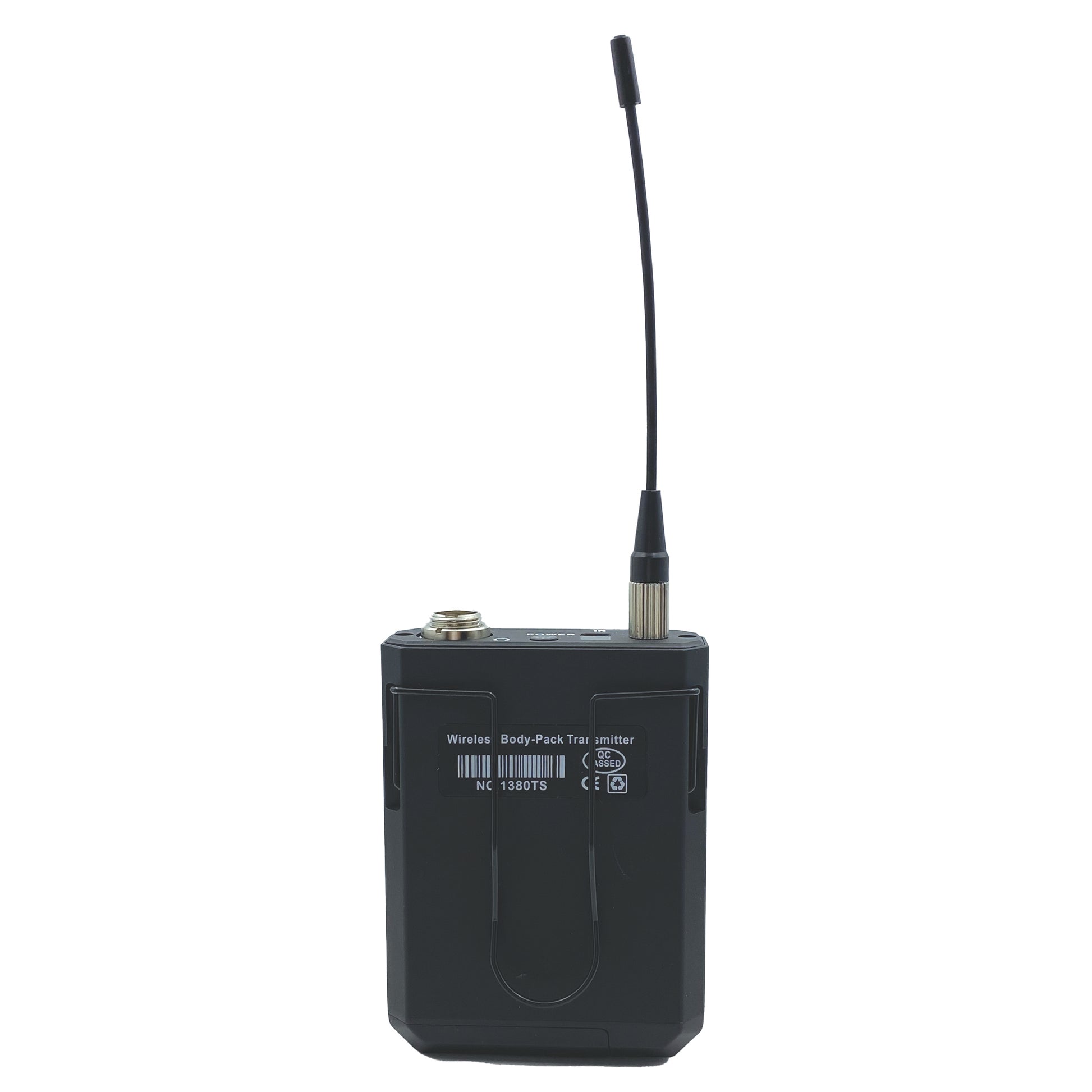 Rear view of CAD Audio WX1800 Belt Pack on white background
