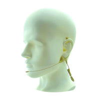 Angled view of CAD Audio WX19 Earworn Microphone on mannequin head on white background