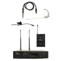 Inclusions of CAD Audio WX3010 UHF Wireless Body Pack Microphone System, 520-542 MHz on white background