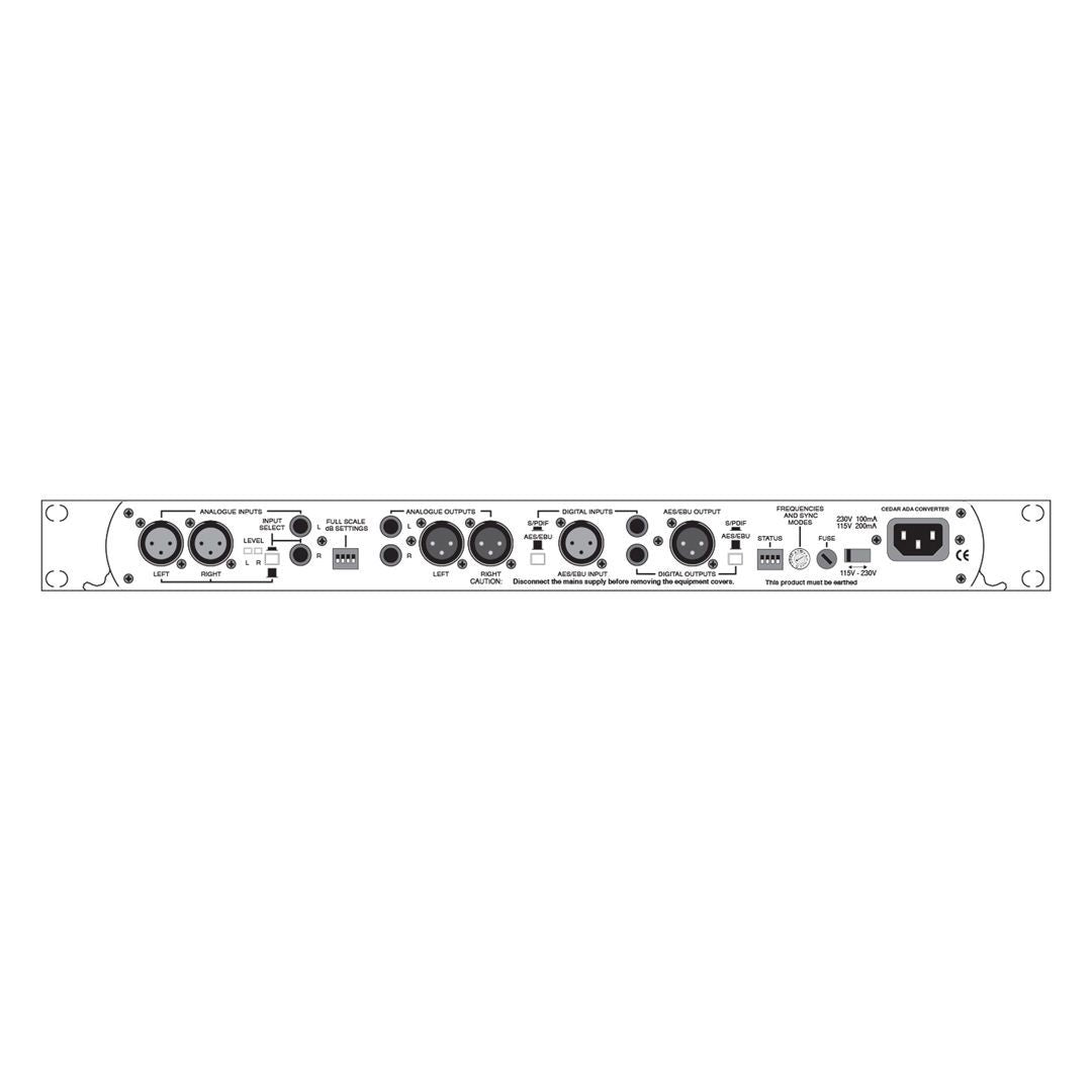 Rear view of CEDAR Audio ADA on white background