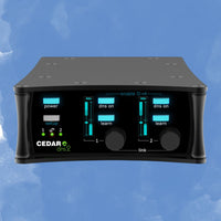 Front view of CEDAR Audio DNS 2 on blue background