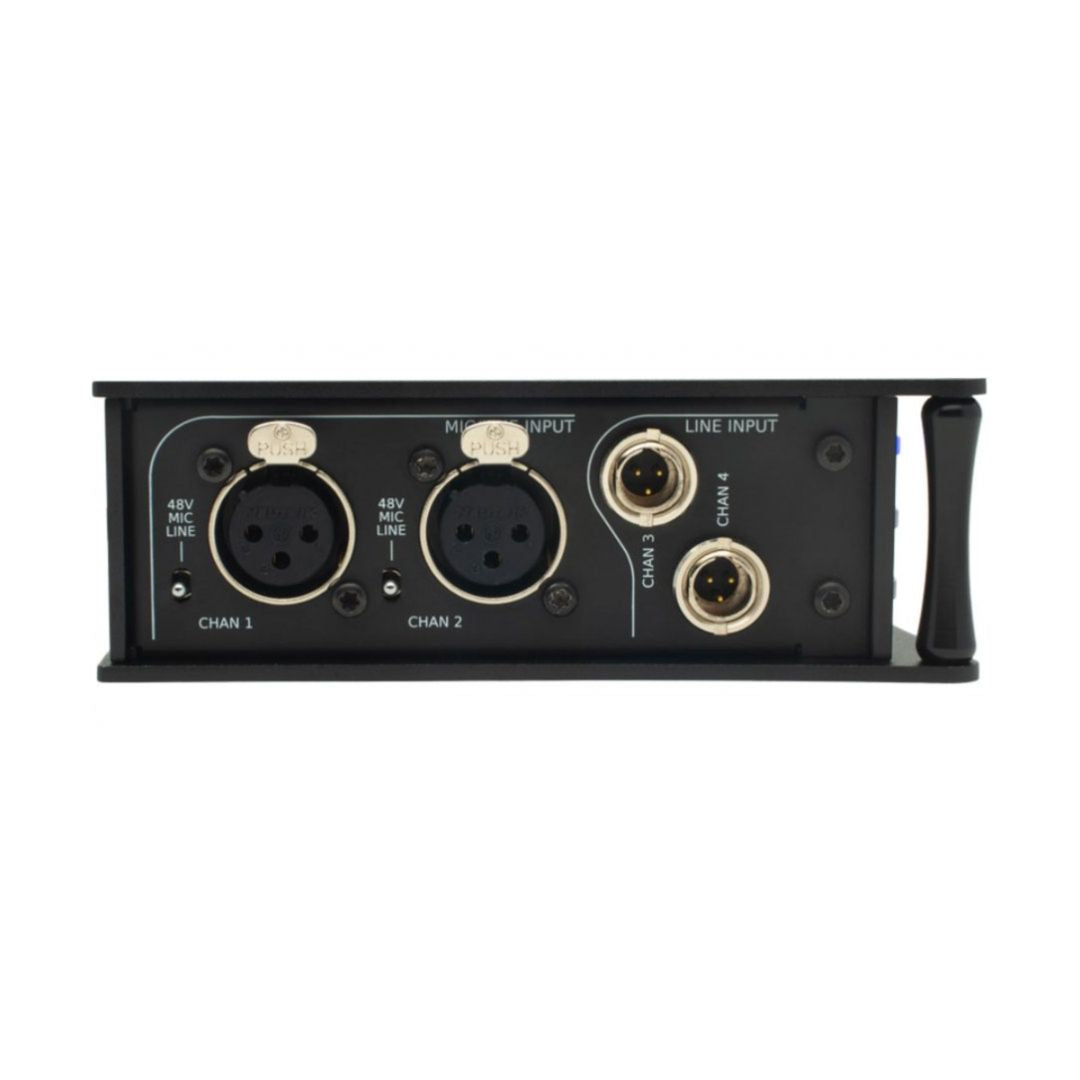 Left side view of CEDAR Audio DNS 4 on white background