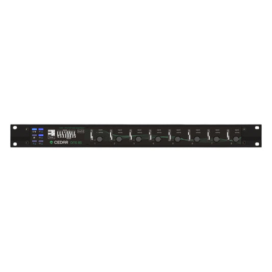 Front view of CEDAR Audio DNS 8S 8-Channel Dialogue Noise Suppressor with AES/EBU on white background