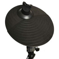 Close up view of cymbal of Carlsbro ROCK 50 Junior Electronic Drum Kit on white background