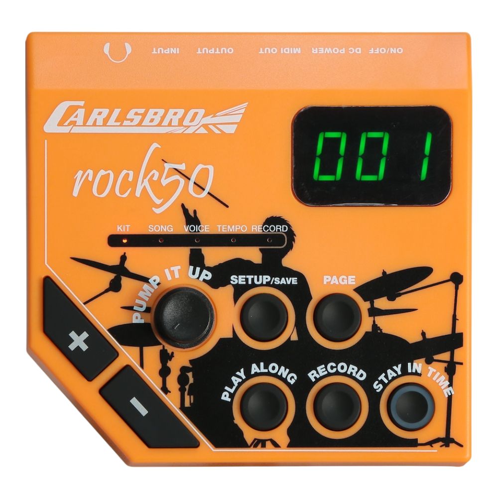 Front view of module of Carlsbro ROCK 50 Junior Electronic Drum Kit on white background