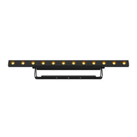 Black LED light bar with small lights on a white background