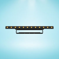 LED light bar with multiple small lights on a gradient blue background