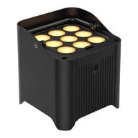 Black LED light fixture with nine visible lights on a white background