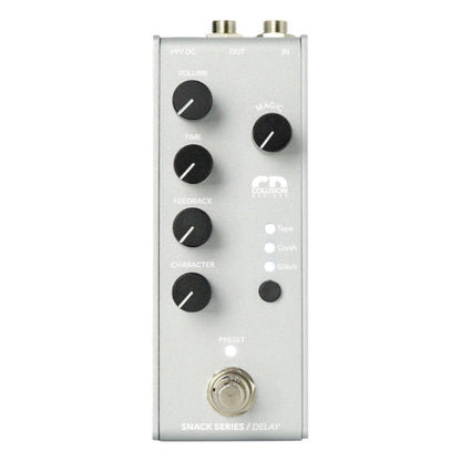 Front view of Collision Devices Snack Delay Pedal on white background