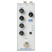Front view of Collision Devices Snack Delay Pedal on white background