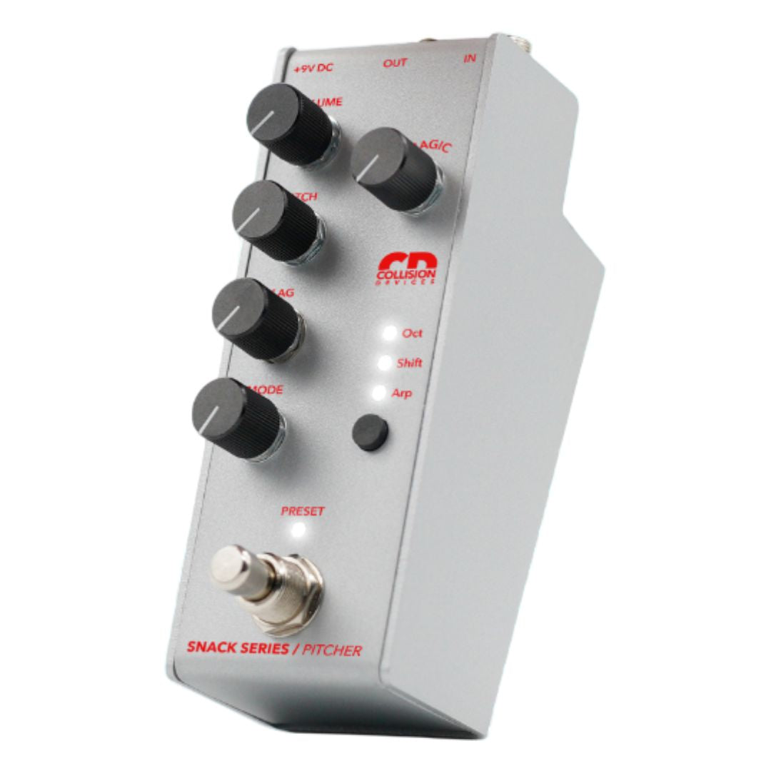 Angled view of Collision Devices Snack Pitch Pedal on white background