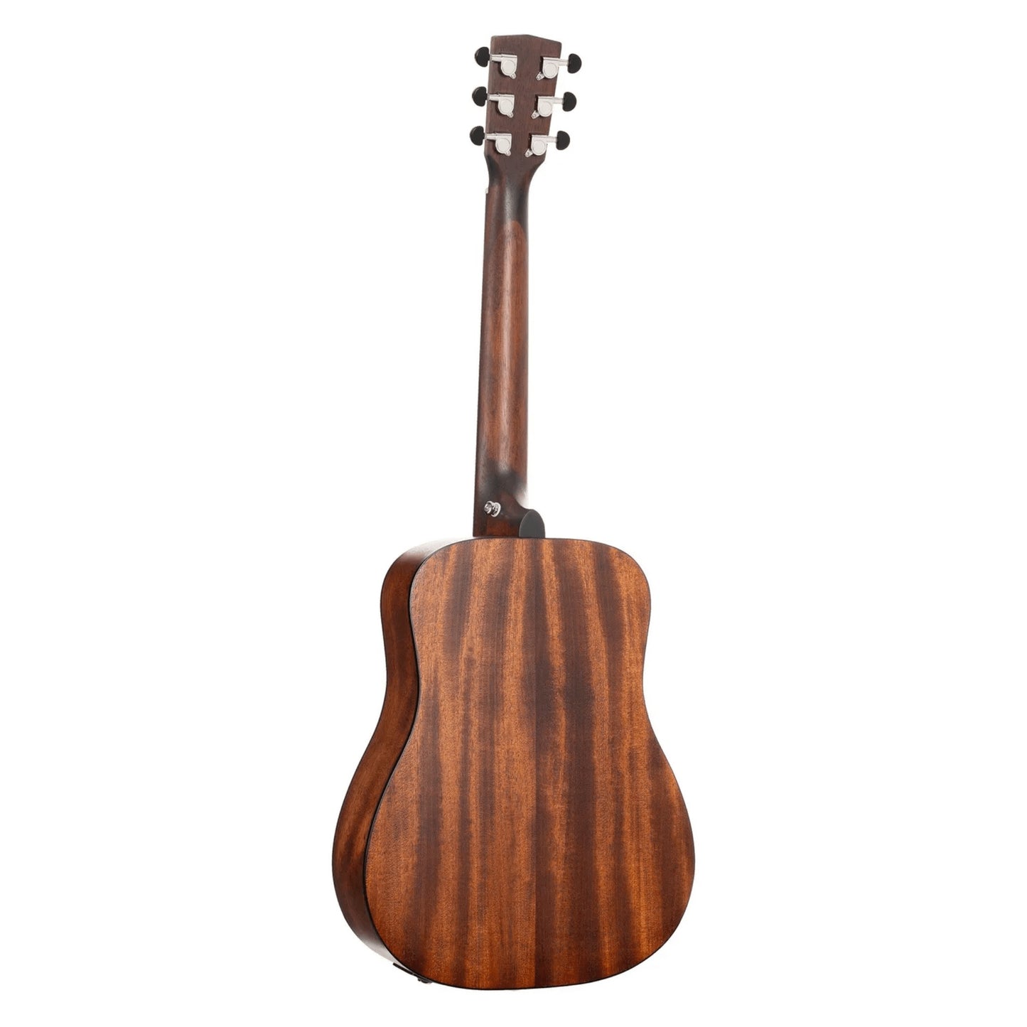 Rear view of Cort Earth GO Acoustic Electric Guitar Open Pore Brown Burst on white background