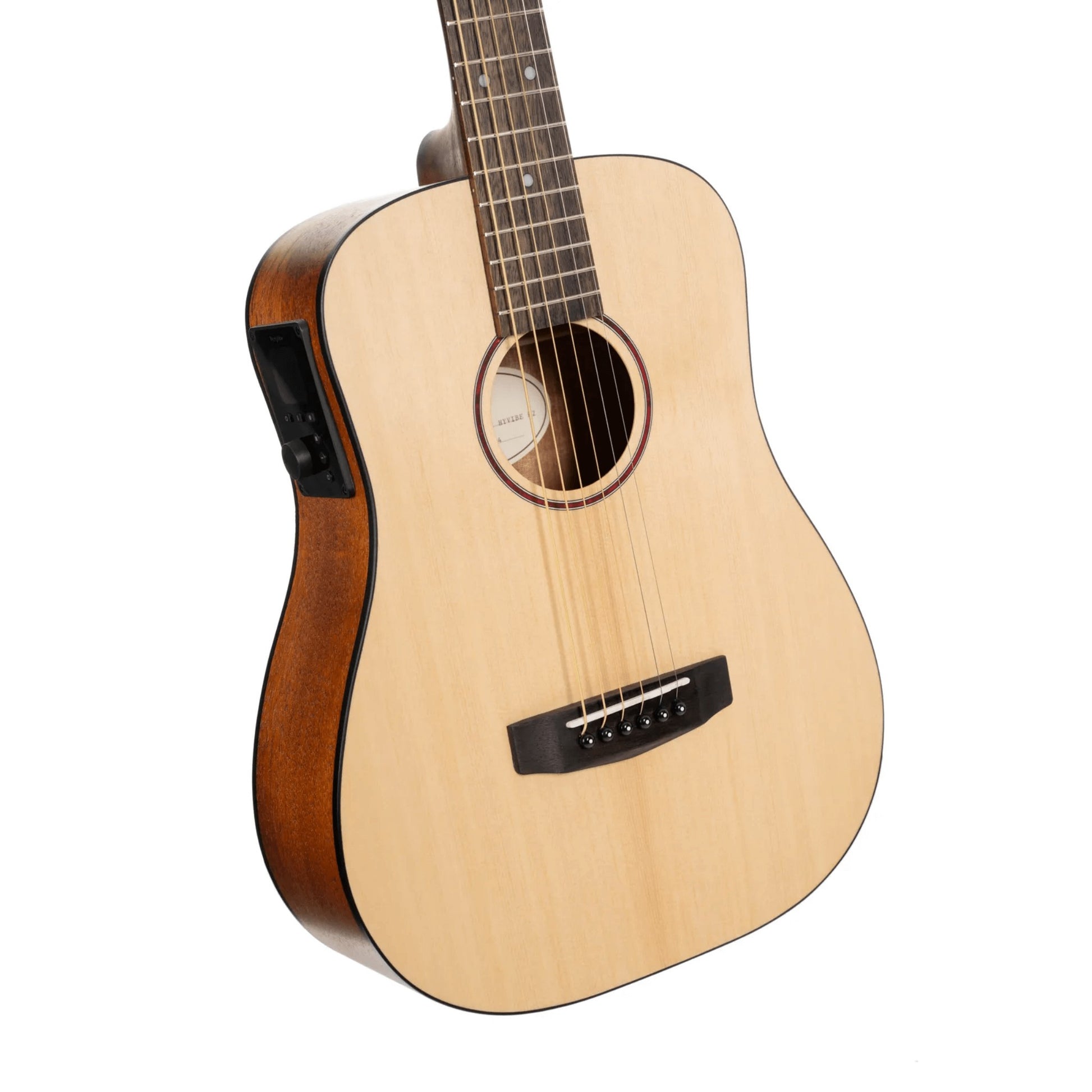 Close up front view of Cort Earth GO Acoustic Electric Guitar Open Pore Natural on white background