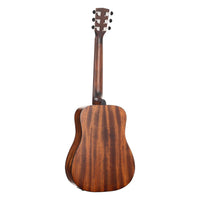 Rear view of Cort Earth GO HyVibe Open Pore Natural on white background