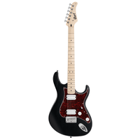Front view of Cort G100 HH Electric Guitar Open Pore Black on white background