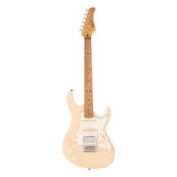 Front view of Cort G200SE Electric Guitar Aged White on white background