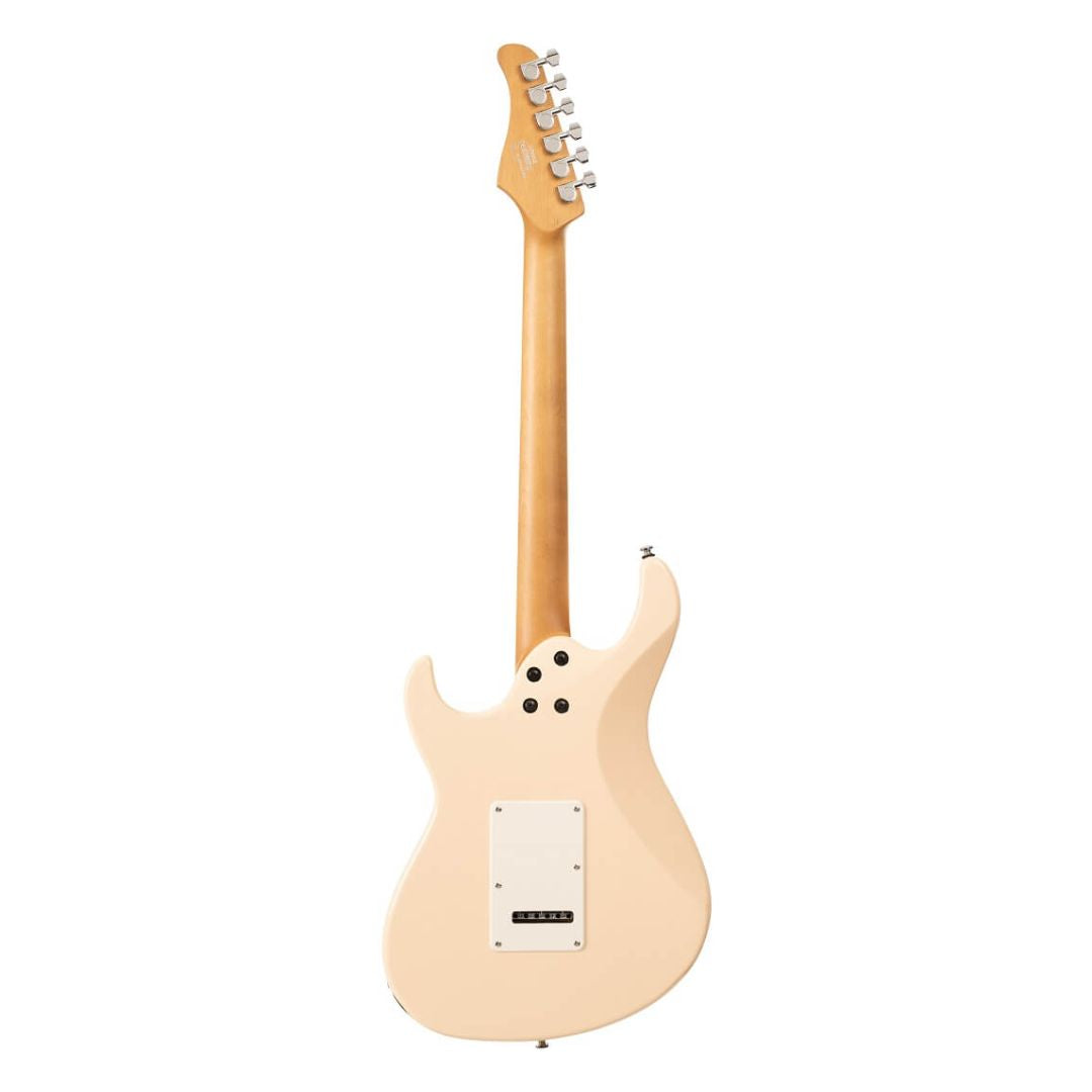 Rear view of Cort G200SE Electric Guitar Aged White on white background