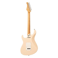 Rear view of Cort G200SE Electric Guitar Aged White on white background