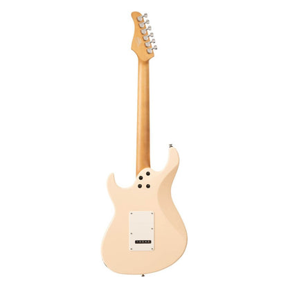 Rear view of Cort G200SE Electric Guitar Aged White on white background
