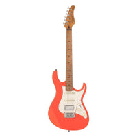 Front view of Cort G200SE Electric Guitar Scarlet Red on white background