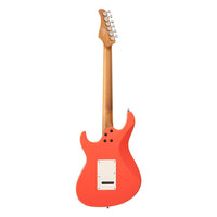 Rear view of Cort G200SE Electric Guitar Scarlet Red on white background