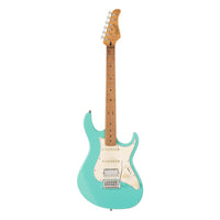 Front view of Cort G200SE Electric Guitar Seafoam Green on white background