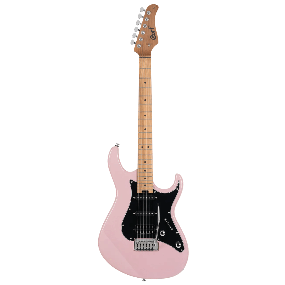 Front view of Cort G290 Modern Electric Guitar Dusty Rose on white background