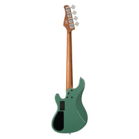 Rear view of Cort GB-Short Scale 4-String Electric Bass Guitar Forest Green on white background