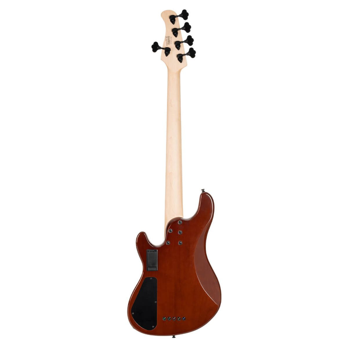 Rear view of Cort GB Fusion 5 String Electric Bass Guitar on white background