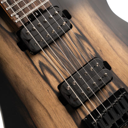 Close up view of Cort KX500 Pale Moon Electric Guitar on white background