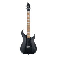 Front view of Cort KX600 Infinite Electric Guitar Black Satin on white background