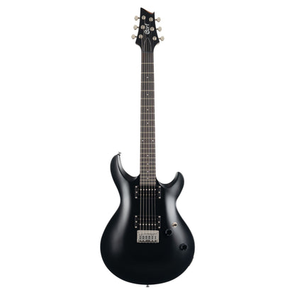 Front view of Cort M200 Electric Guitar Black Matte on white background