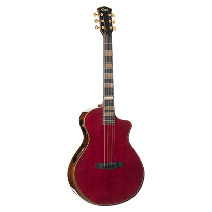 Front view of Cort Modern Black Acoustic Electric Guitar Modern Burgundy on white background