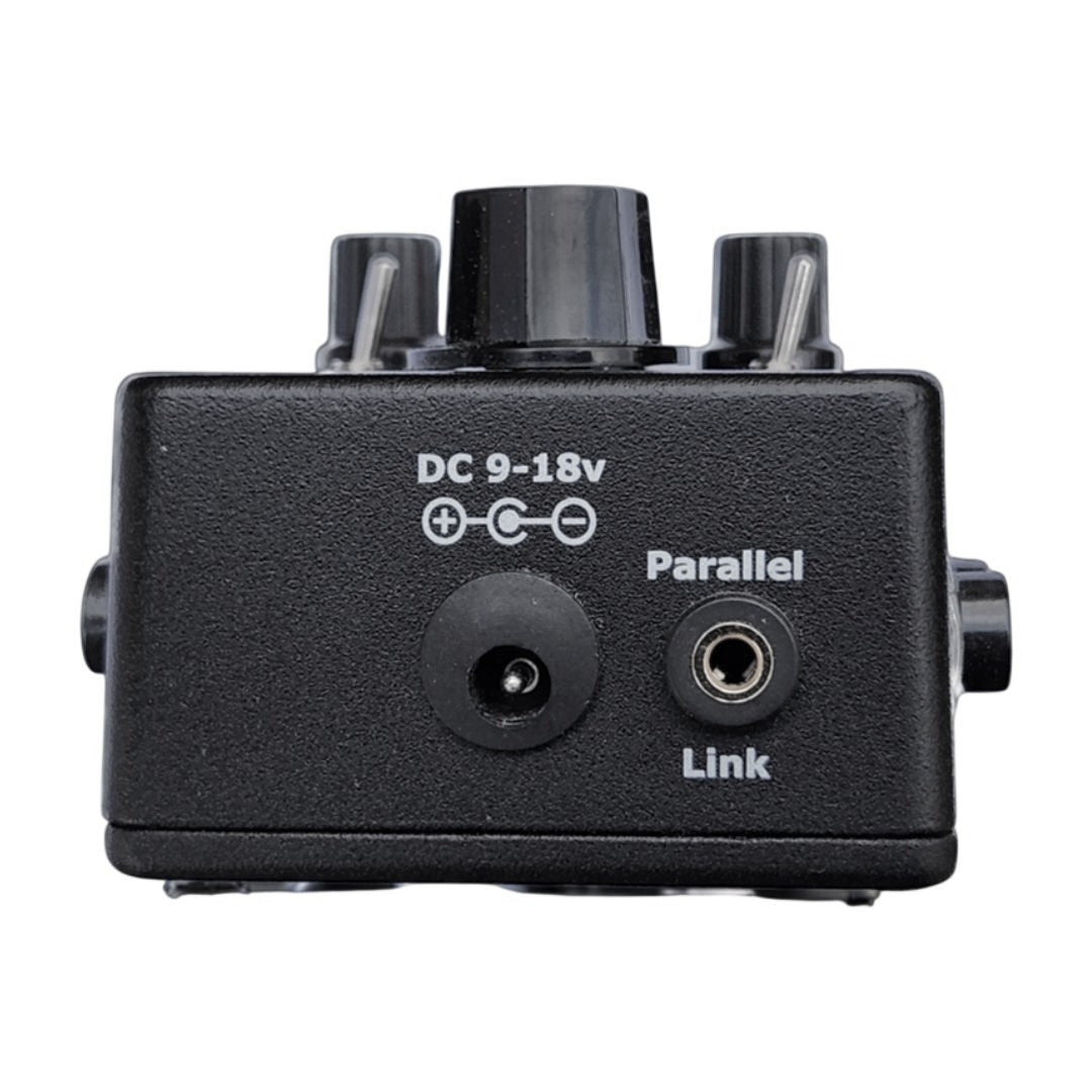 Top ports view of Cosmic Loop FX Parallelarator Pedal on white background