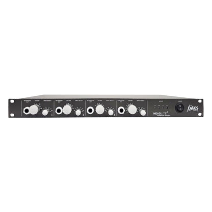 Front panel of DACS Audio HeadLite 4 on white background