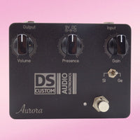 Front view of DS Custom Aurora Pedal on pink background