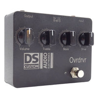 Angled left view of DS Custom Ovrdrvr Pedal on white background