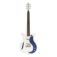 Front view of Danelectro 59M Spruce Electric Guitar White Pearl on white background