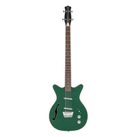 Front view of Danelectro Fifty Niner Long Scale Bass Guitar (Jade) on white background