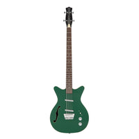 Front view of Danelectro Fifty Niner Short Scale Bass Guitar (Jade) on white background