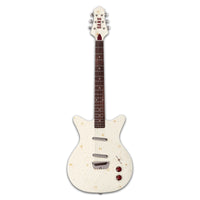 Front view of Danelectro Golden 1950's Electric Guitar Cream on white background