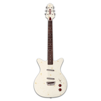 Front view of Danelectro Golden 1950's Electric Guitar Cream on white background