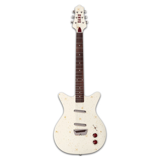 Front view of Danelectro Golden 1950's Electric Guitar Cream on white background