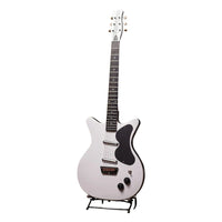 Front view of Danelectro PB Special Semi Hollow Electric Guitar White on white background