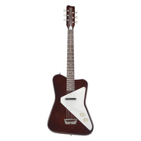 Front view of Danelectro Pro Electric Guitar (Maroon) on white background