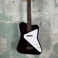 Front view of Danelectro Pro Electric Guitar (Maroon) on concrete background