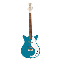 Front view of Danelectro Stock 59 Electric Guitar Aquamarine on white background