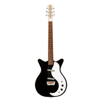 Front view of Danelectro Stock 59 Electric Guitar Black on white background