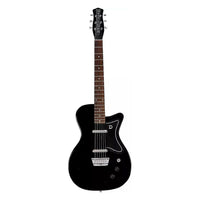 Front view of Danelectro '56 U2 Electric Guitar (Black) on white background