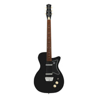 Front view of Danelectro '57 Electric Guitar Limo Black on white background